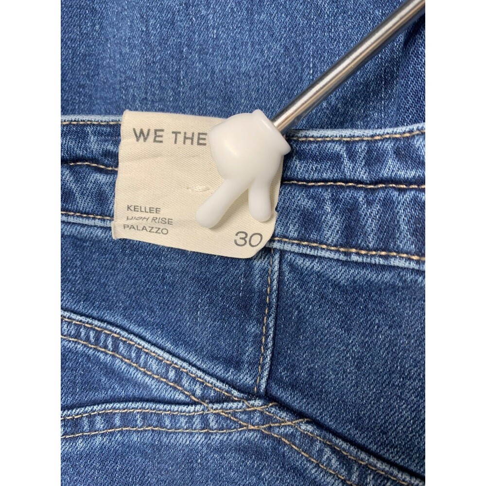 Free People We The Free Kellee High Rise Palazzo Jeans Blue NWT 30 - Picture 8 of 12